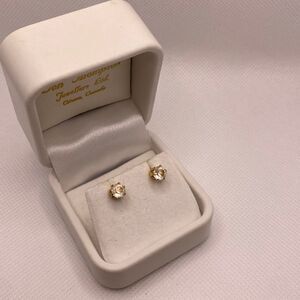 💛 Vintage Gold Plated Monet Crystal Earrings